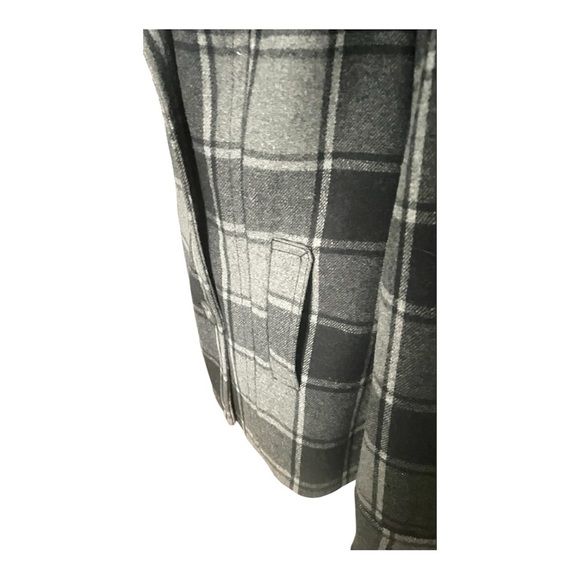 Old Navy Black and Gray Peacoat Plaid Jacket Sz L - Picture 3 of 6